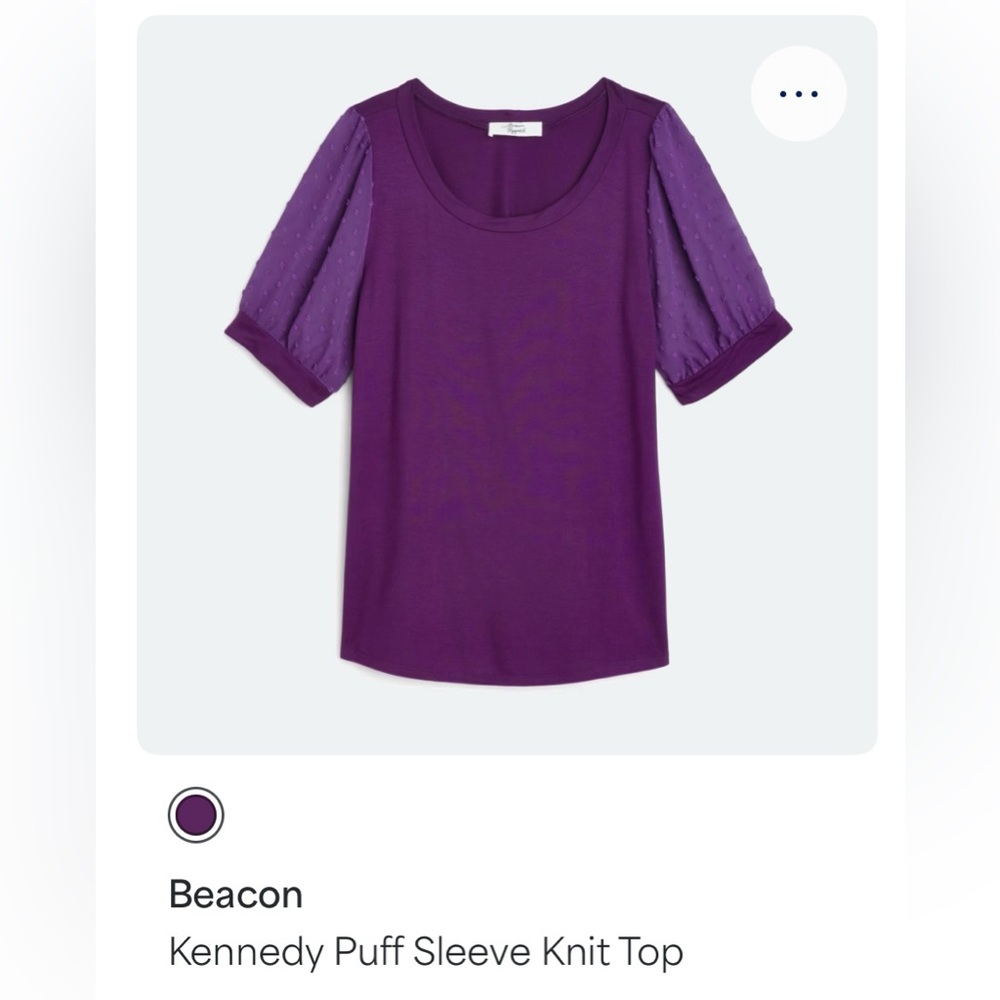Stitch Fix Beacon Kennedy knit puff sleeve Purple top